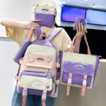 Cute lightweight backpack set with shoulder bag & pencil case, 5 pack - Image 6