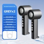 USB rechargeable high-speed handheld fan set, 2 pack - Image 8
