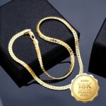 18K gold plated stainless steel unisex necklace, 1 unit - Image 2