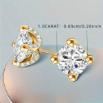 Elegance 18K gold plated 925 silver earrings with 2 carat moissanite, 1 unit - Image 6