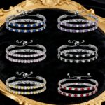 Tennis bracelet with alternating synthetic cubic zirconia, 1 unit