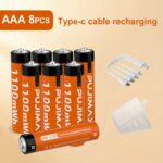 Pujimax rechargeable AAA lithium battery, 2 pack - Image 9