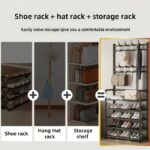 Multifunctional entryway shoe & hat storage rack, 1 unit - Image 10