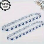 S925 silver blue white 5A zirconia bracelet, 1 unit - Image 2