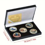 5 Pearl Harbor metal commemorative coins with gift box, 5 piece set