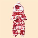 Pet Christmas reindeer graphic pajamas hooded jumpsuit for puppy, 1 unit - Image 2
