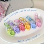 Cute key rings set, creative resin slide clasp, 6 pack - Image 3