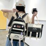 Cute lightweight backpack set with shoulder bag & pencil case, 5 pack - Image 4