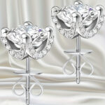 Elegance 18K gold plated 925 silver earrings with 2 carat moissanite, 1 unit - Image 12