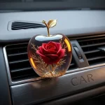 2D flat rose apple car air freshener vent clip, 1 unit