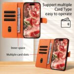 Phone case, luxury lychee faux leather wallet phone case, 1 unit - Image 2