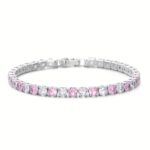 Tennis bracelet with alternating synthetic cubic zirconia, 1 unit - Image 5