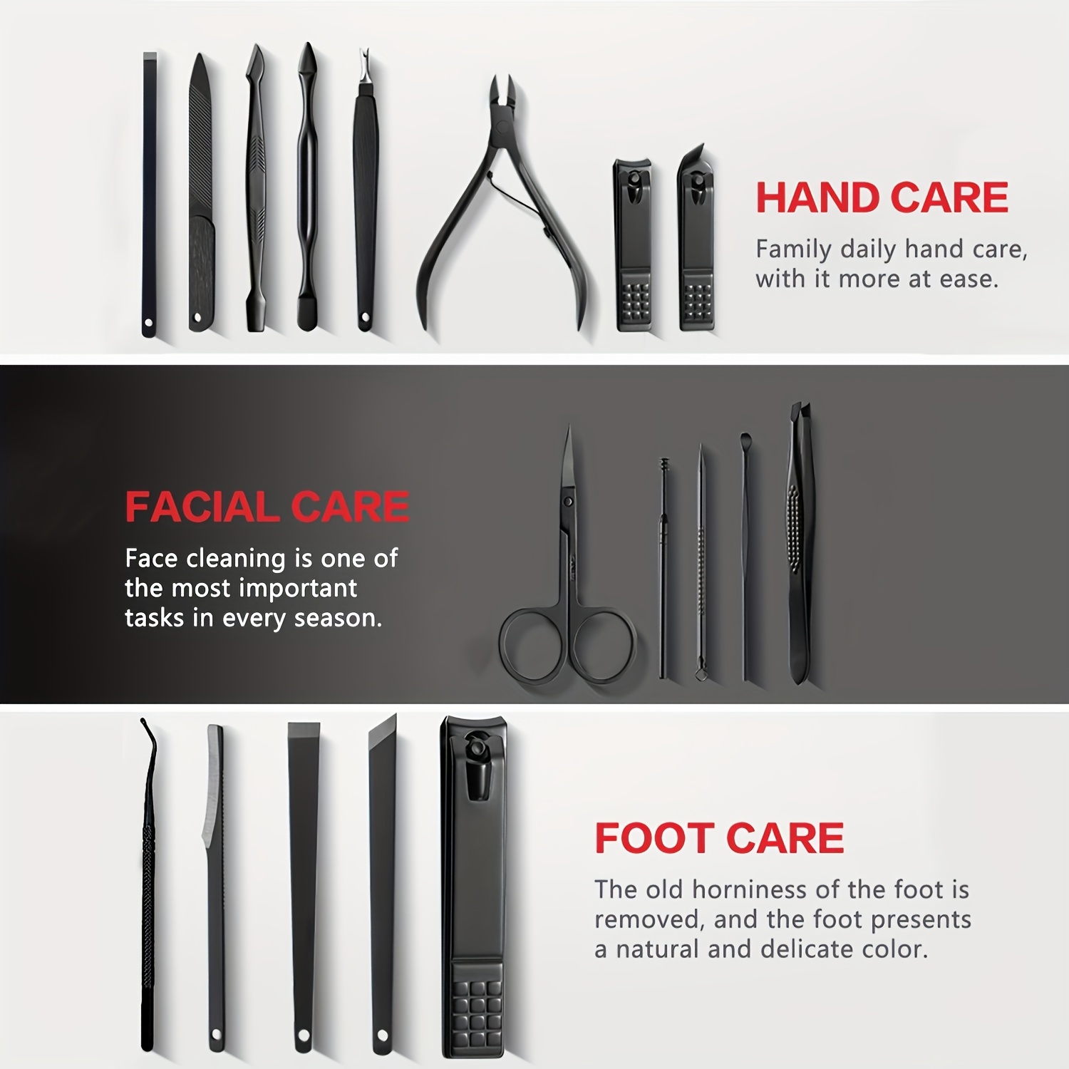 87f55acb33764c6485bbbb95e437a9f3-goods-2.jpeg Stainless steel nail clipper set, 8 pack - Image 1
