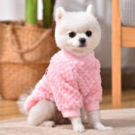 Toy and small dog puppy cute fluffy jumper with chirwa embroidery, 1 unit - Image 2