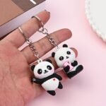 Cute cartoon panda keychain, 3 pack - Image 3