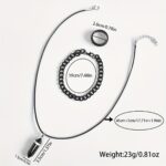 Men's elegant fashion steel strap watch, necklace, 4 pack - Image 7