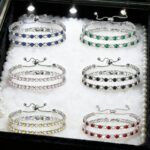 Tennis bracelet with alternating synthetic cubic zirconia, 1 unit - Image 12