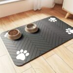 Quick-drying diatomaceous earth pet feeding mat with paw print design, 1 unit - Image 6