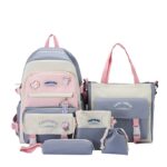 Cute lightweight backpack set with shoulder bag & pencil case, 5 pack - Image 5