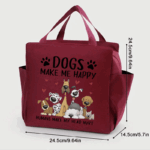 Cute Puppy Themed Women's Handbag with Zipper Closure