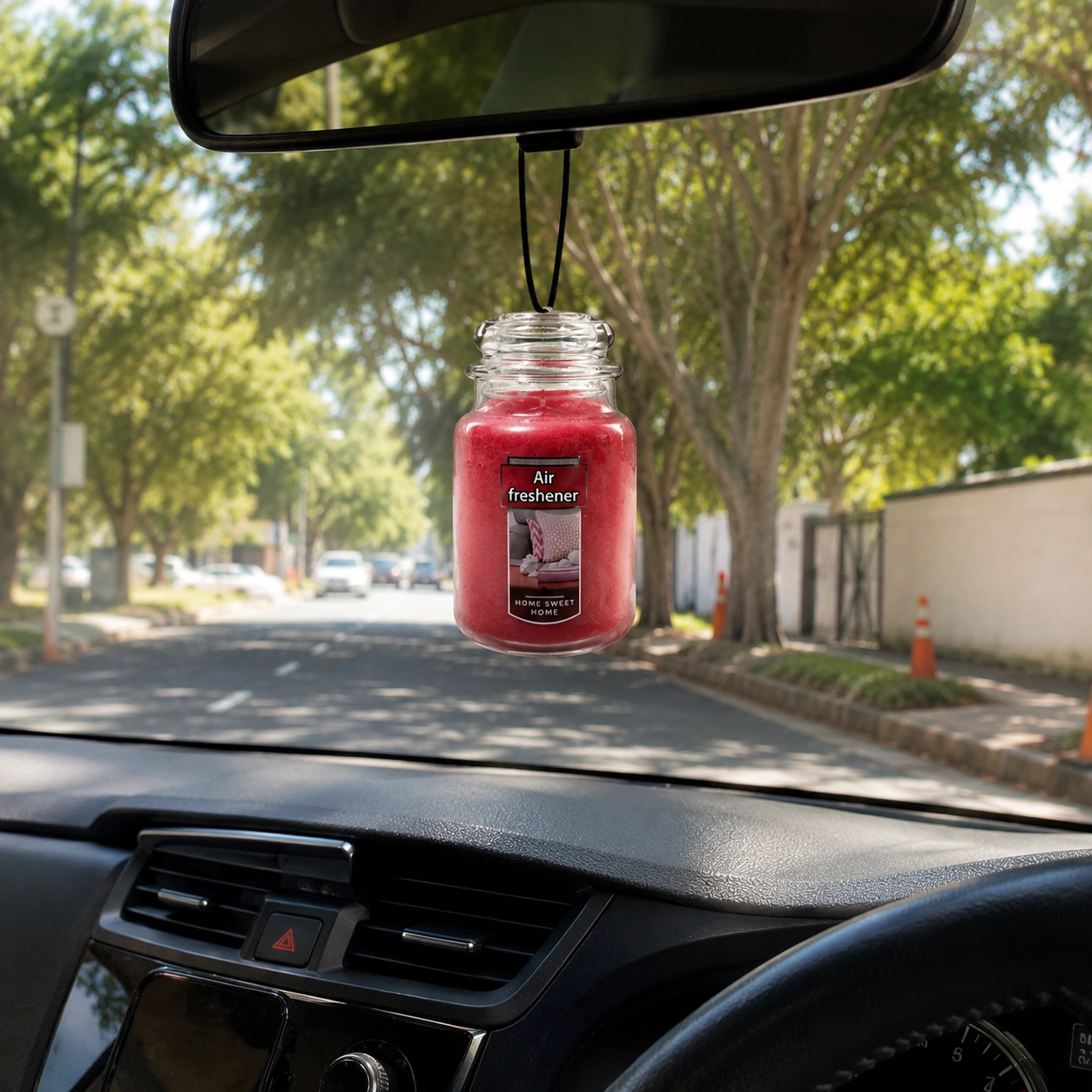 NATG212 Home sweet home jar shaped car air freshener, 3 pack - Image 1