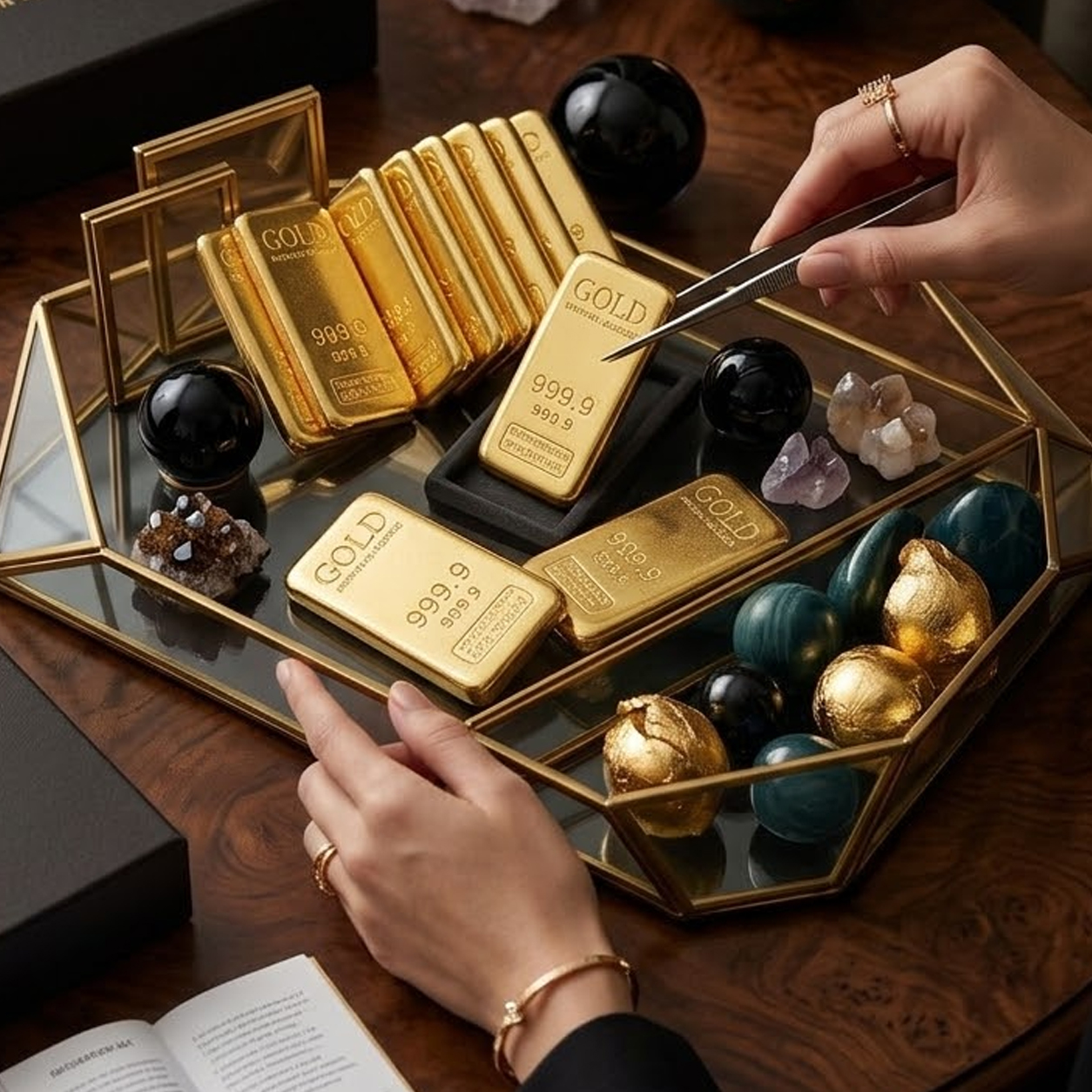 NATG298 Realistic replica golden bars decoration set, 10 pack - Image 1