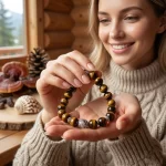 Handcrafted tiger eye natural stone bracelet, 1 unit
