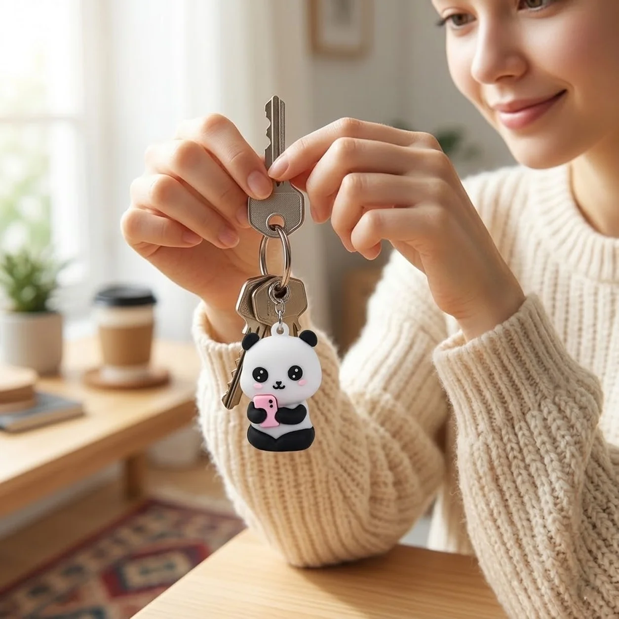 NATG347 Cute cartoon panda keychain, 3 pack - Image 1