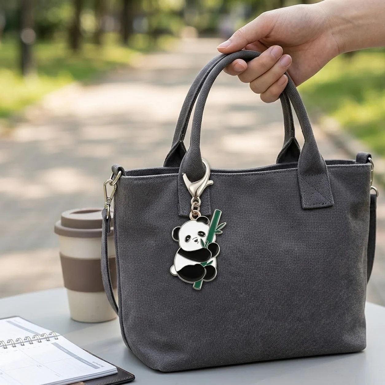 NATG350 Cute panda keychain set with "you're pandastic!" card, 10 pack - Image 1