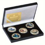 5 Pearl Harbor metal commemorative coins with gift box, 5 piece set - Image 6