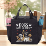 Cute puppy themed women's handbag with zipper closure, 1 unit - Image 5