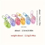 Cute key rings set, creative resin slide clasp, 6 pack - Image 6
