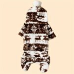 Pet Christmas reindeer graphic pajamas hooded jumpsuit for puppy, 1 unit - Image 11