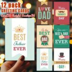 Fun father's day cards with envelopes, 12 pack