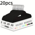 Velvet flocked hangers, non-slip, ultra-thin, 20 pack - Image 4