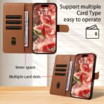 Phone case, luxury lychee faux leather wallet phone case, 1 unit - Image 15