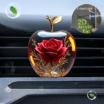 2D flat rose apple car air freshener vent clip, 1 unit - Image 5