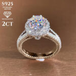 2-Carat moissanite 925 sterling silver ring, 1 unit - Image 3