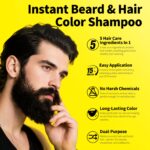 SEVICH 5-in-1 black hair & beard color shampoo for men, 3 pack - Image 4