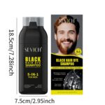 SEVICH 5-in-1 black hair & beard color shampoo for men, 3 pack - Image 9