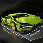 Green supercar building block toy set, 1488 piece set - Image 3