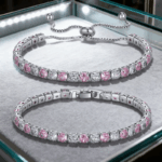 Tennis bracelet with alternating synthetic cubic zirconia, 1 unit - Image 16