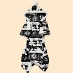 Pet Christmas reindeer graphic pajamas hooded jumpsuit for puppy, 1 unit - Image 9