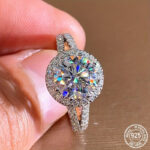 2-Carat moissanite 925 sterling silver ring, 1 unit - Image 5