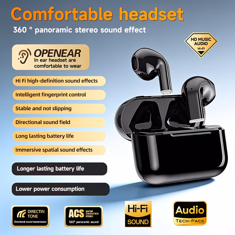 True Wireless Bluetooth 5.3 Mini In-Ear Earbuds with Charging Case – HD Stereo Bass, Smart Touch Control, Portable Sport & Sleep Earphones