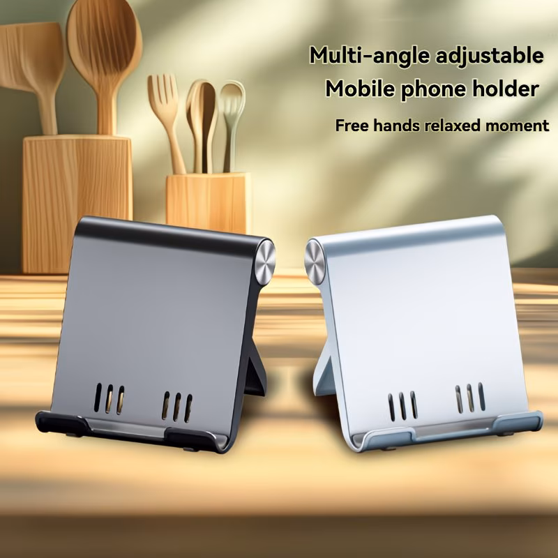 Portable Folding Phone Stand – Dual Adjustable ABS Mobile & Tablet Holder for Desk & Travel