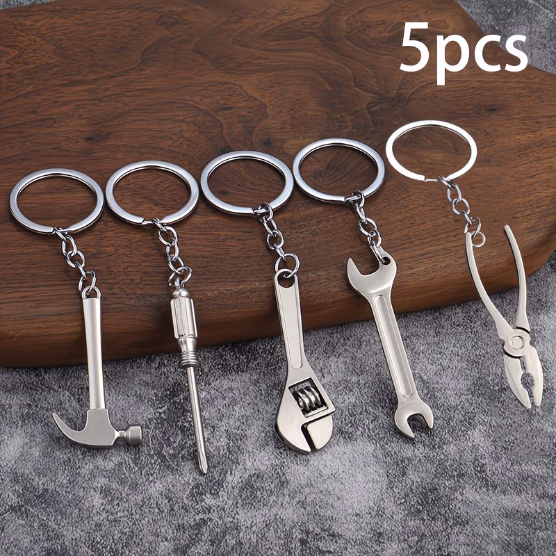5pcs Mini Tool Keychain Set – Multi-Function Alloy Gadget Pendant for Everyday Carry & Gift Use