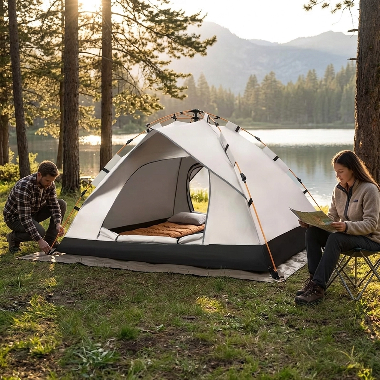 NATG410 Pop-up camping tent, 2 to 4 person, waterproof, 1 unit - Image 1