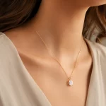 Elegant oval zirconia pendant necklace minimalist jewelry for women, 1 unit