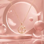 Creative tree of life gemstone pendant necklace elegant fashion jewelry, 1 unit